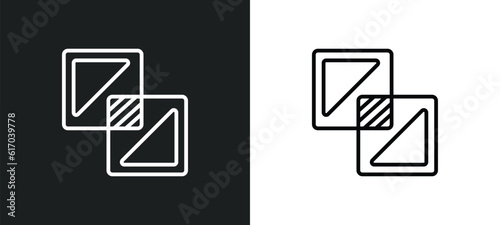exclude line icon in white and black colors. exclude flat vector icon from exclude collection for web, mobile apps and ui.
