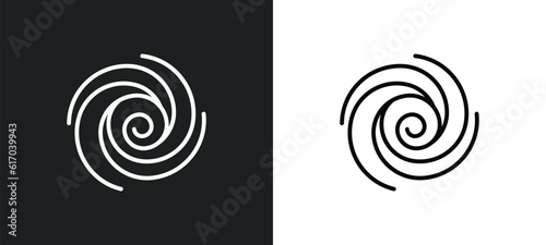 spiral line icon in white and black colors. spiral flat vector icon from spiral collection for web, mobile apps and ui.