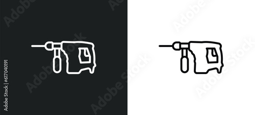perforator line icon in white and black colors. perforator flat vector icon from perforator collection for web, mobile apps and ui.