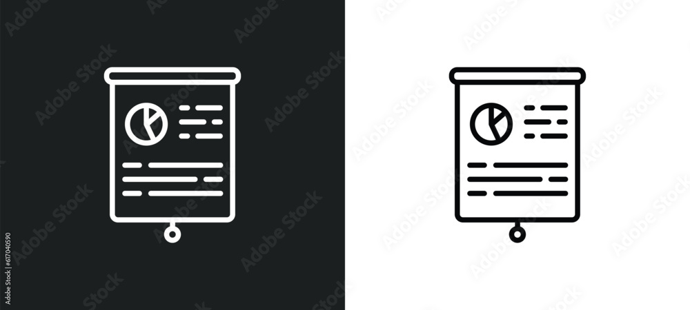 marketing plan line icon in white and black colors. marketing plan flat vector icon from marketing plan collection for web, mobile apps and ui.