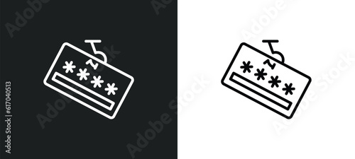 password phishing line icon in white and black colors. password phishing flat vector icon from password phishing collection for web, mobile apps and ui.