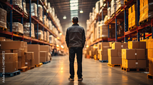 Warehouse asian worker working in warehouse stock checking inventory production stock control