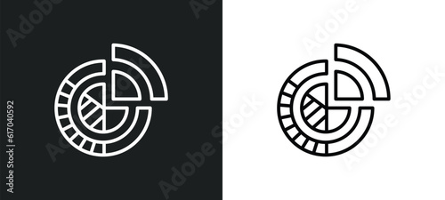 market share line icon in white and black colors. market share flat vector icon from market share collection for web, mobile apps and ui.