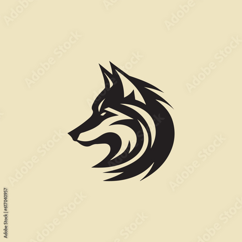 Abstract luxury wolf head logo design template