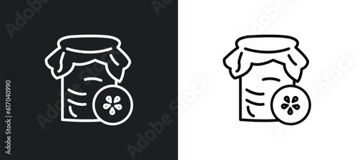 pickle line icon in white and black colors. pickle flat vector icon from pickle collection for web, mobile apps and ui.