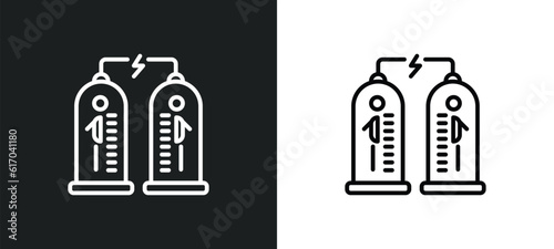 teleportation line icon in white and black colors. teleportation flat vector icon from teleportation collection for web, mobile apps and ui.