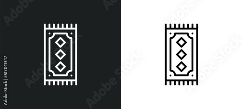 rug line icon in white and black colors. rug flat vector icon from rug collection for web, mobile apps and ui.
