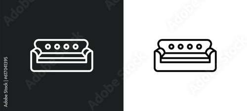 couch line icon in white and black colors. couch flat vector icon from couch collection for web, mobile apps and ui.