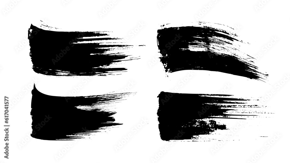 black and white brush strokes