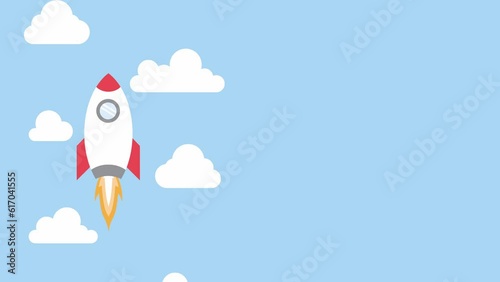 spaceship rocket animation copy space animation credit tittle, credit page
