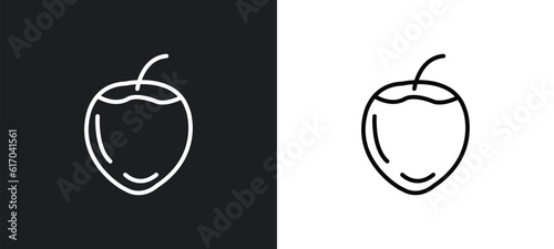 hazelnut line icon in white and black colors. hazelnut flat vector icon from hazelnut collection for web, mobile apps and ui.