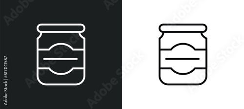 mason jar line icon in white and black colors. mason jar flat vector icon from mason jar collection for web, mobile apps and ui.