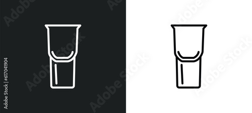 tumbler line icon in white and black colors. tumbler flat vector icon from tumbler collection for web, mobile apps and ui.