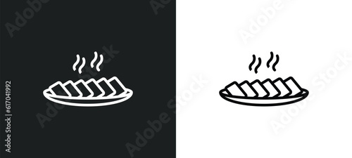 char siu line icon in white and black colors. char siu flat vector icon from char siu collection for web, mobile apps and ui.