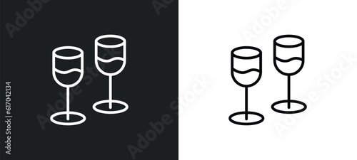 stemware line icon in white and black colors. stemware flat vector icon from stemware collection for web, mobile apps and ui.