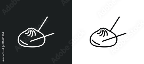 mantou line icon in white and black colors. mantou flat vector icon from mantou collection for web, mobile apps and ui.