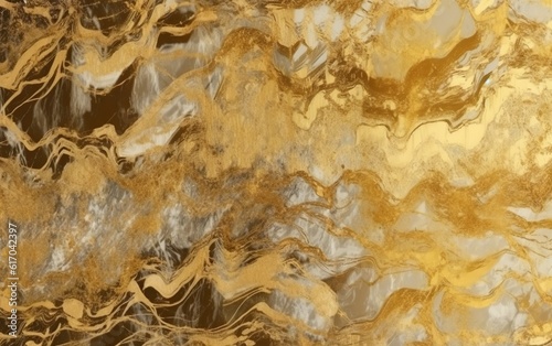 Gold metal texture background. AI, Generative AI © Stormstudio