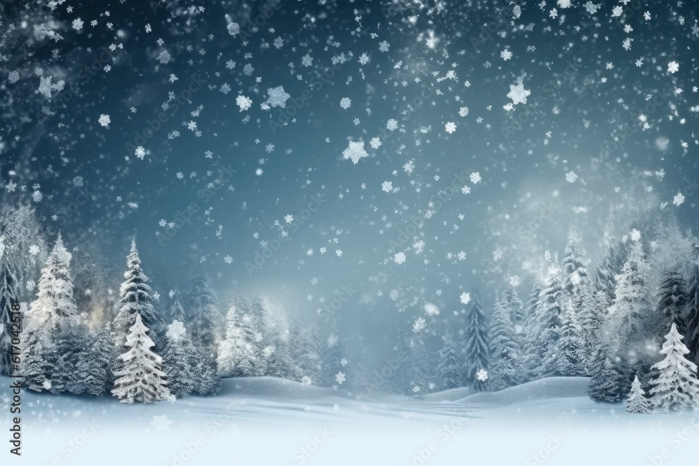 Winter Christmas snow background