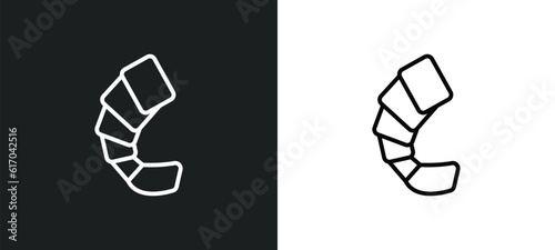 shrimps line icon in white and black colors. shrimps flat vector icon from shrimps collection for web, mobile apps and ui.