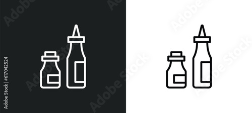 condiment line icon in white and black colors. condiment flat vector icon from condiment collection for web, mobile apps and ui.