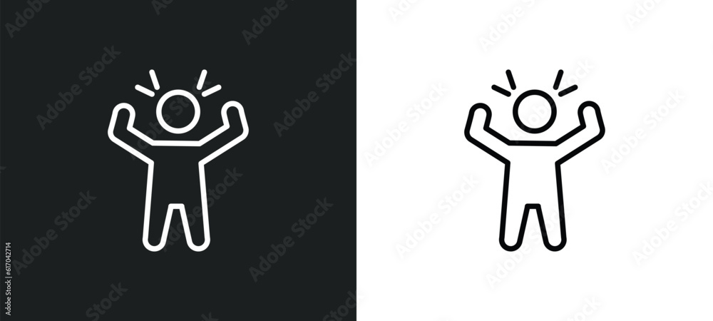 aggravated human line icon in white and black colors. aggravated human flat vector icon from aggravated human collection for web, mobile apps and ui. aggravated human line icon in white and black colors. aggravated human flat vector icon from aggravated human collection for web, mobile apps and ui.