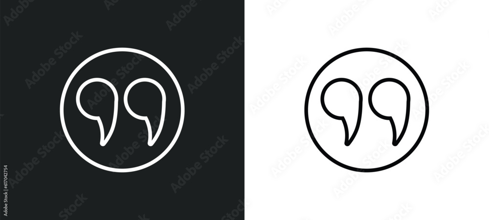 quote line icon in white and black colors. quote flat vector icon from quote collection for web, mobile apps and ui. quote line icon in white and black colors. quote flat vector icon from quote collection for web, mobile apps and ui.