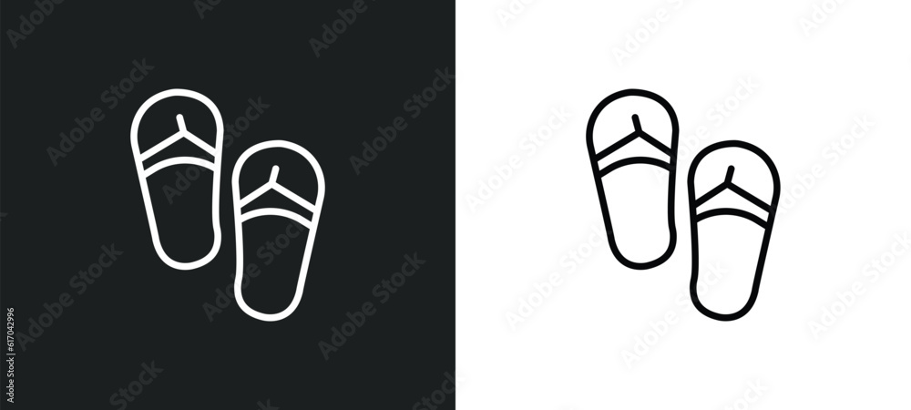 pair sandals line icon in white and black colors. pair sandals flat vector icon from pair sandals collection for web, mobile apps and ui. pair sandals line icon in white and black colors. pair sandals flat vector icon from pair sandals collection for web, mobile apps and ui.