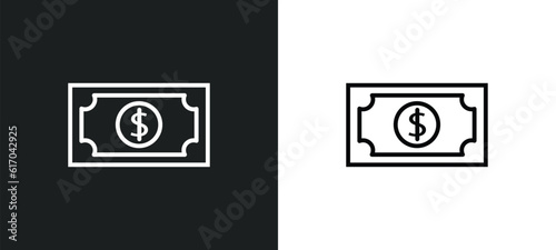 cash line icon in white and black colors. cash flat vector icon from cash collection for web, mobile apps and ui.