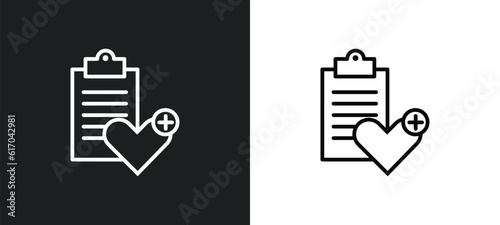 wishlist line icon in white and black colors. wishlist flat vector icon from wishlist collection for web, mobile apps and ui.