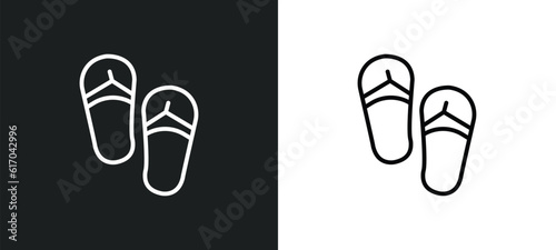 pair sandals line icon in white and black colors. pair sandals flat vector icon from pair sandals collection for web, mobile apps and ui.