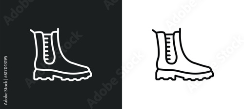 boot for women line icon in white and black colors. boot for women flat vector icon from boot for women collection web, mobile apps and ui.