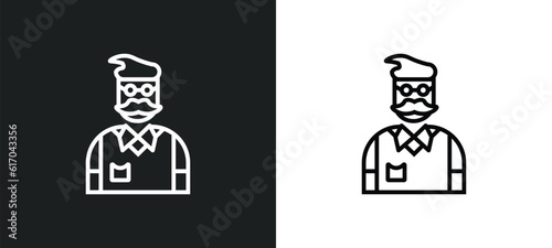 father-in-law line icon in white and black colors. father-in-law flat vector icon from father-in-law collection for web, mobile apps and ui.