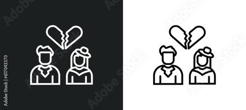 ex-husband line icon in white and black colors. ex-husband flat vector icon from ex-husband collection for web, mobile apps and ui.