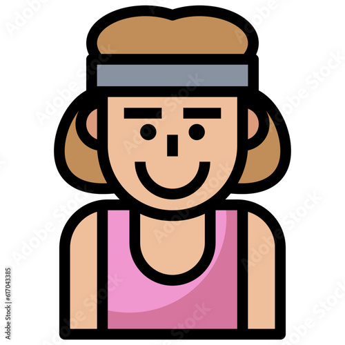 femaile athlete line icon,linear,outline,graphic,illustration