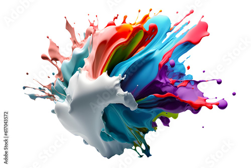 Colorful rainbow holi paint splash, color powder explosion, AI generated image