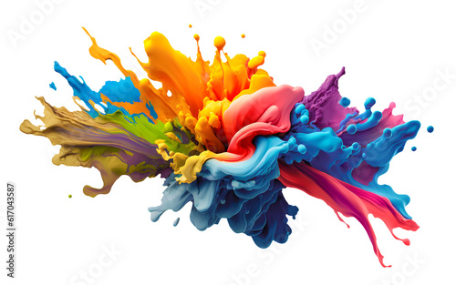 Colorful rainbow holi paint splash, color powder explosion, AI generated image