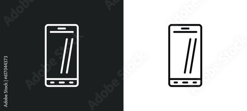 phones line icon in white and black colors. phones flat vector icon from phones collection for web, mobile apps and ui.