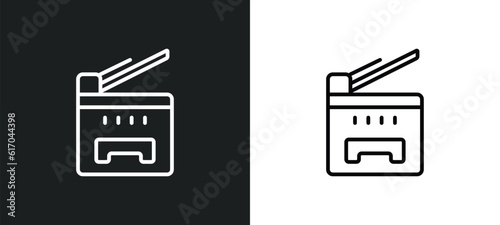 copy hine line icon in white and black colors. copy hine flat vector icon from copy hine collection for web, mobile apps and ui.