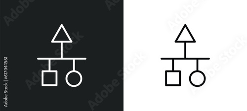 scheme line icon in white and black colors. scheme flat vector icon from scheme collection for web, mobile apps and ui.