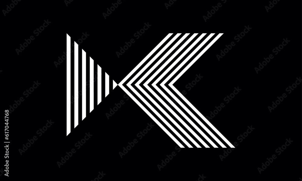 Letter K Logo Vector & Illustration Black Background Letter K Logo Vector & Illustration Black Background