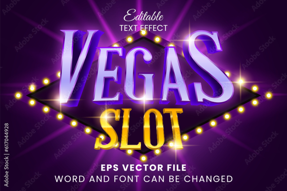 Vegas slot 3d big win editable vector text effect Stock Vector | Adobe ...