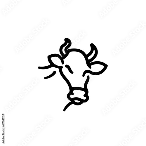 Cow Head Logo Design Vector Icon Illustration Design
