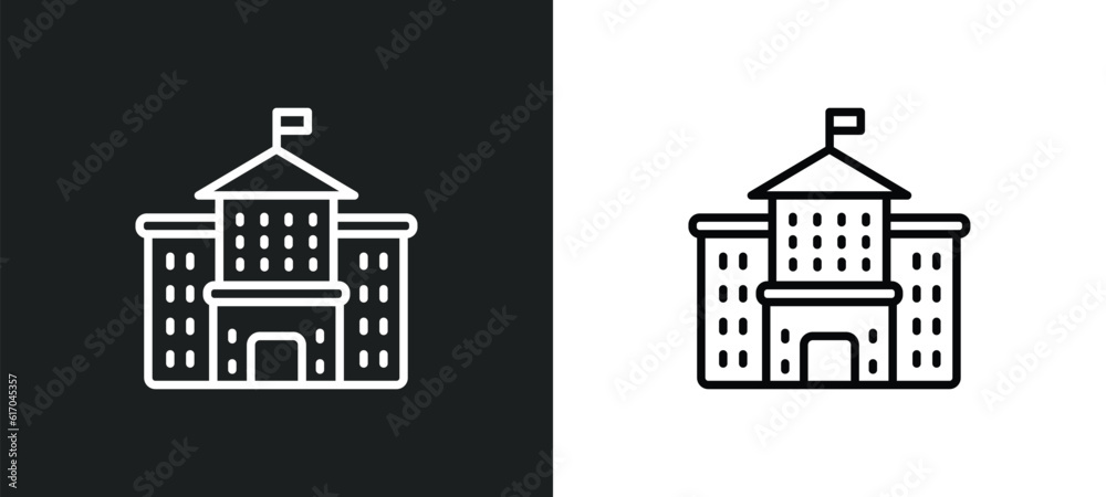 old school line icon in white and black colors. old school flat vector icon from old school collection for web, mobile apps and ui.