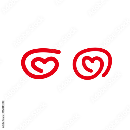 Heart vector symbol, love logo design inspiration