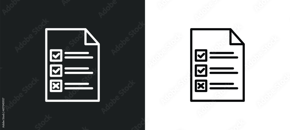 test line icon in white and black colors. test flat vector icon from test collection for web, mobile apps and ui.