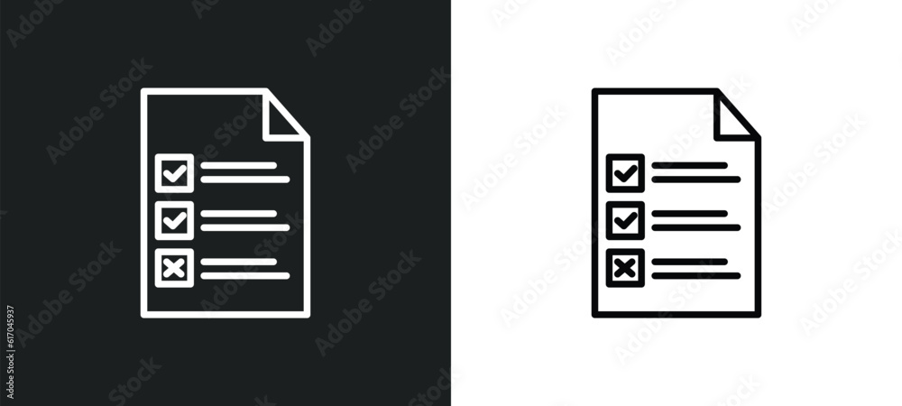 test line icon in white and black colors. test flat vector icon from test collection for web, mobile apps and ui. test line icon in white and black colors. test flat vector icon from test collection for web, mobile apps and ui.