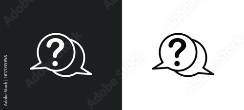 question line icon in white and black colors. question flat vector icon from question collection for web, mobile apps and ui.