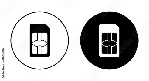 Mobile SIM card icon vector isolated on circle background