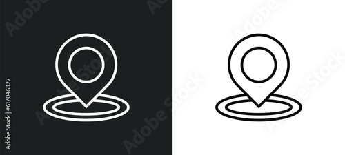 map pointer line icon in white and black colors. map pointer flat vector icon from map pointer collection for web, mobile apps and ui.