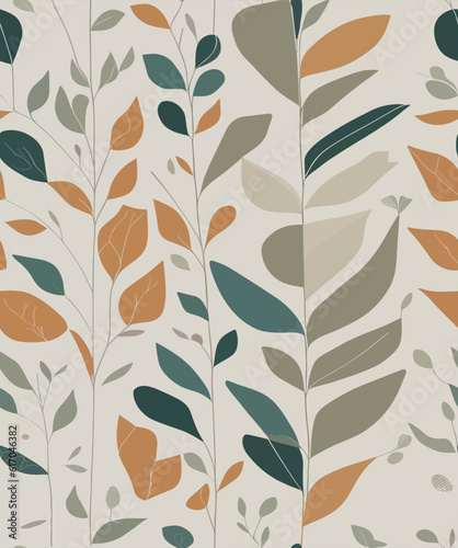 Mittel European Leaves Seamless Pattern